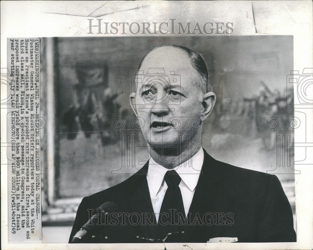 1969 Press Photo General Winton Blount White House - Historic Images