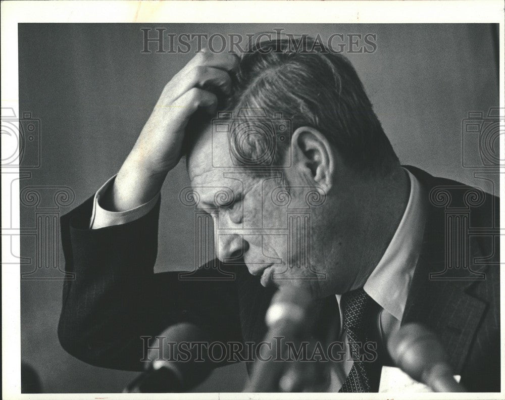 1981 Press Photo Werner Blumenthal Treasury Secretary - Historic Images