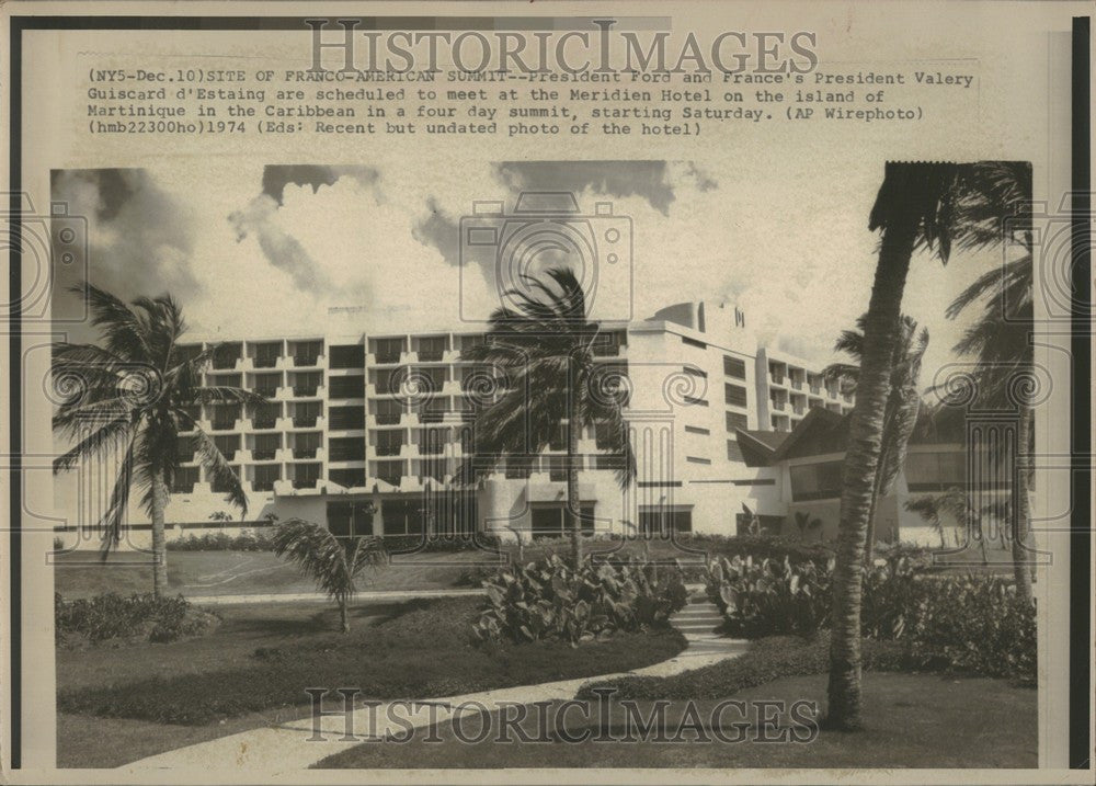 1974 Press Photo Meridien Hotel Caribbean Martinique - Historic Images