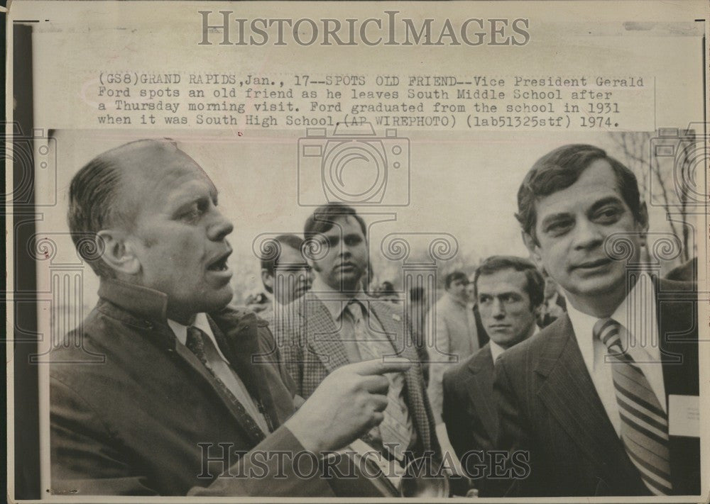 1974 Press Photo Gerald Ford South Middle School - Historic Images