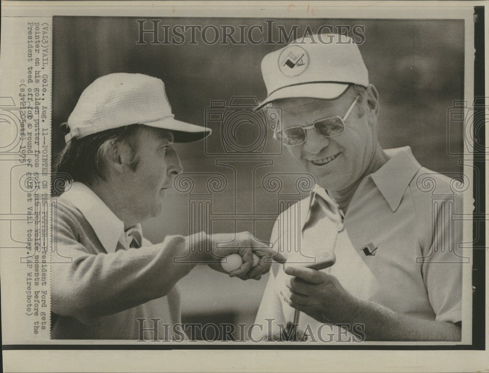 1975 Press Photo President Ford and Bob Wolfe - Historic Images