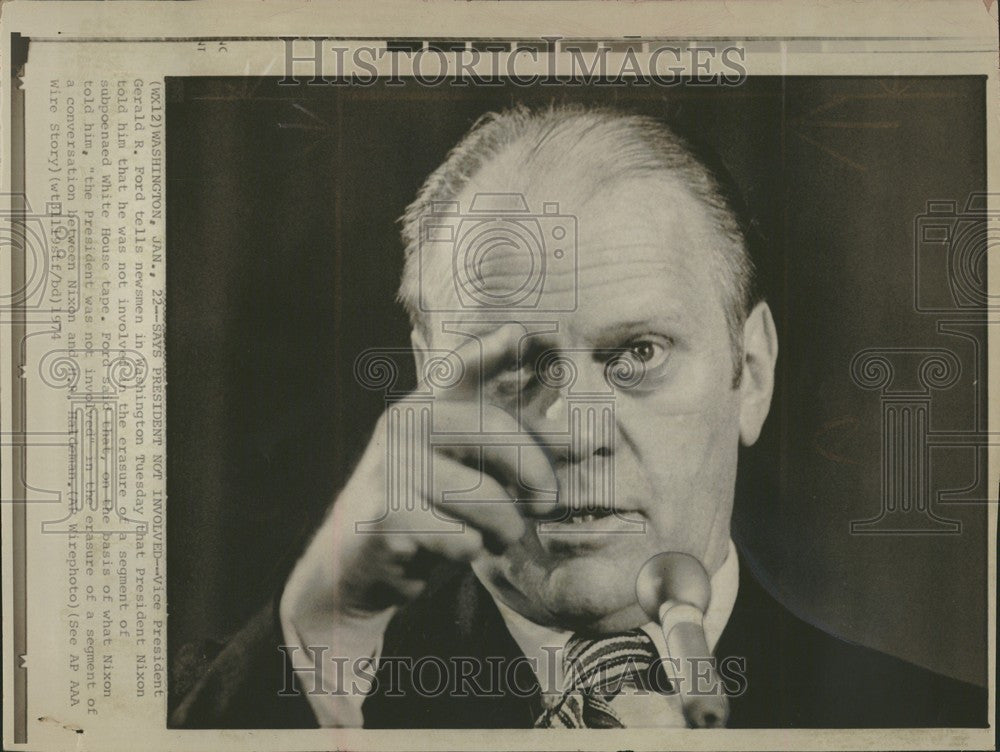 1974 Press Photo Vice President Gerald R Ford - Historic Images