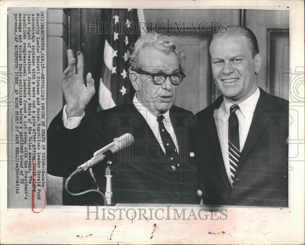 1966 Press Photo Senator Everett Dirksen Gerald R. Ford - Historic Images