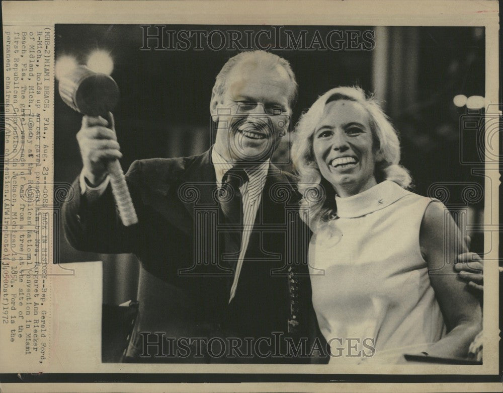 1973 Press Photo Rep. Gerald Ford &Margaret Ann Riecker - Historic Images