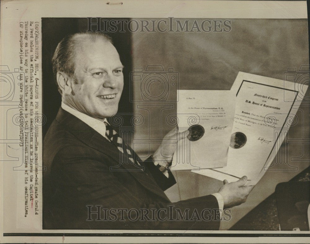 1973 Press Photo Gerald Ford, Nixon presidential admin - Historic Images