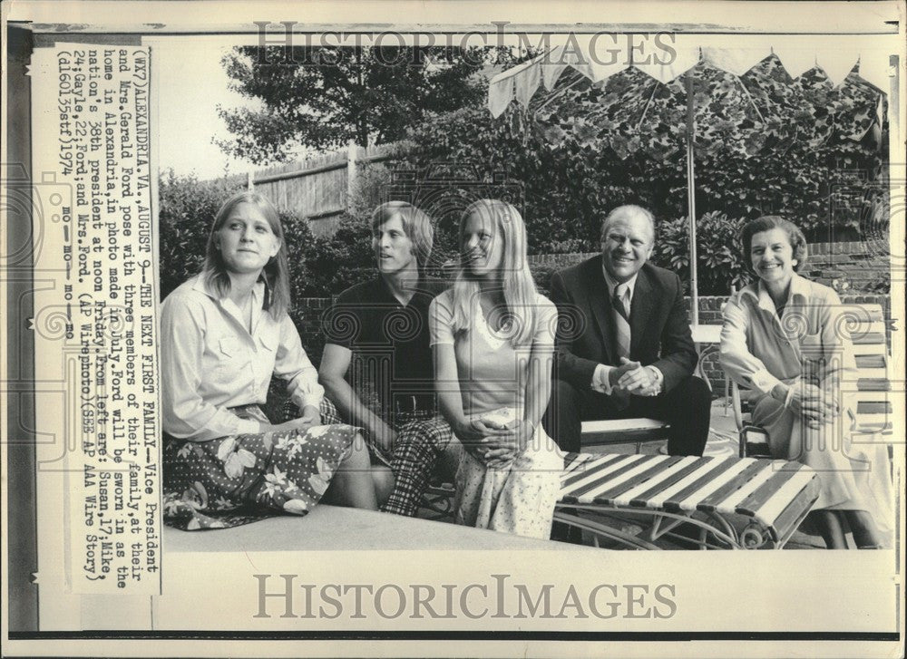 1974 Press Photo Gerald R. Ford wife Betty First Lady - Historic Images