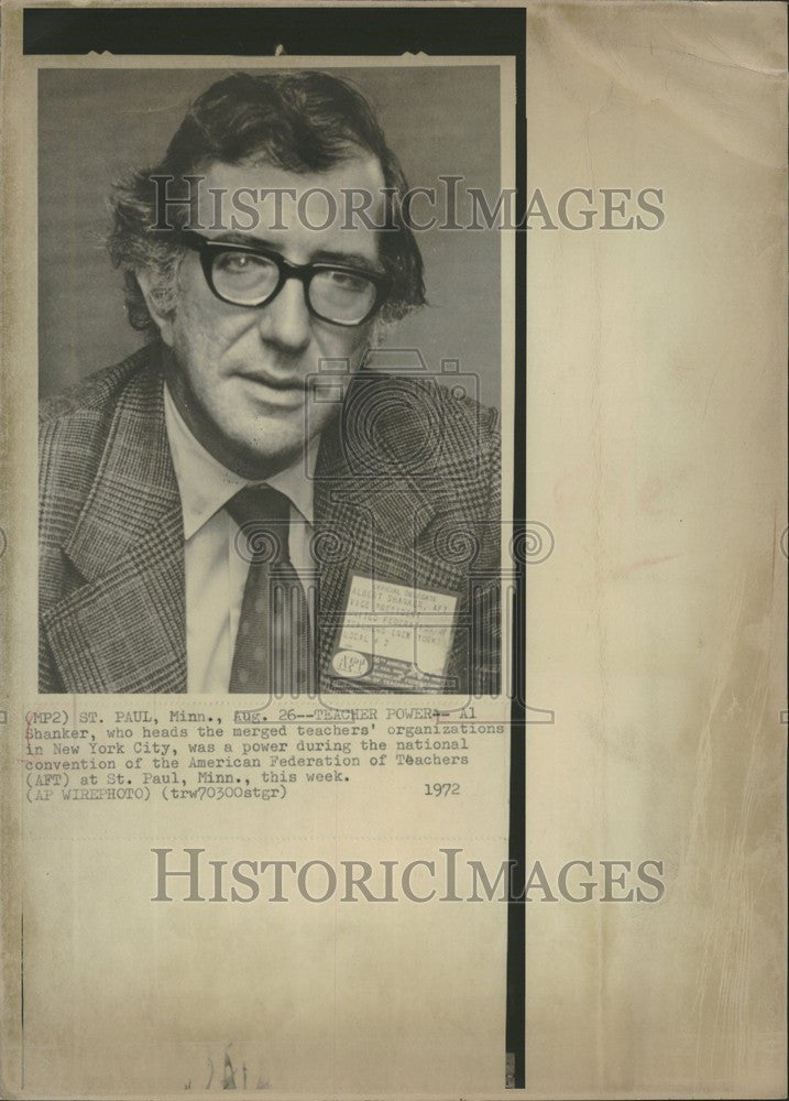 1972 Press Photo Al Shanker American Federation Teacher - Historic Images