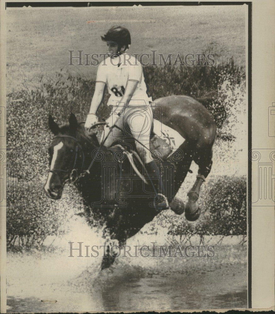 1976 Press Photo Princess Anne horse Goodwill water - Historic Images