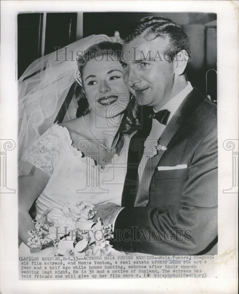 1954 Press Photo mala powers - Historic Images