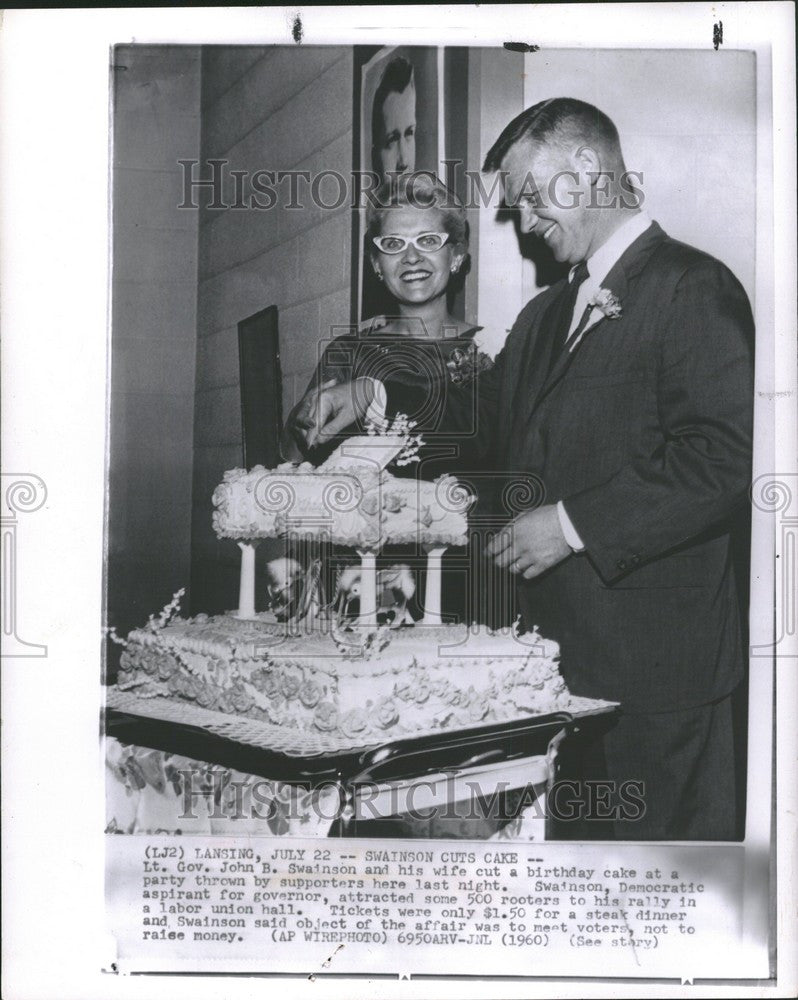 1960 Press Photo Lt. Gov. John B. Swainson Birthday - Historic Images