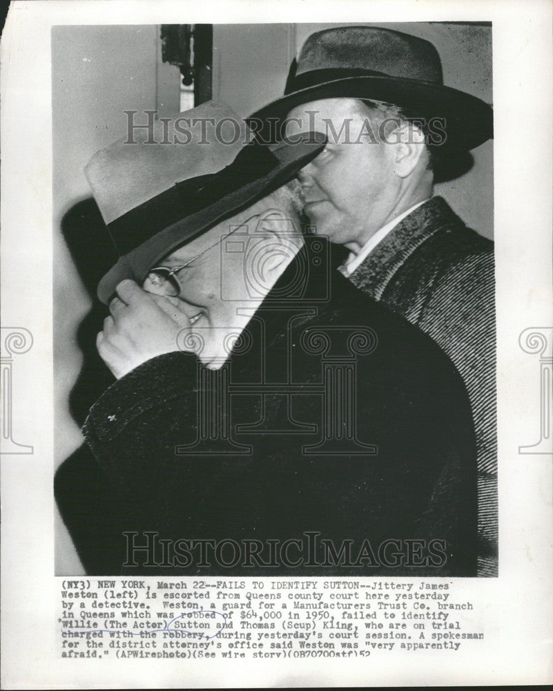 1952 Press Photo weston willie ijames jittery detective - Historic Images