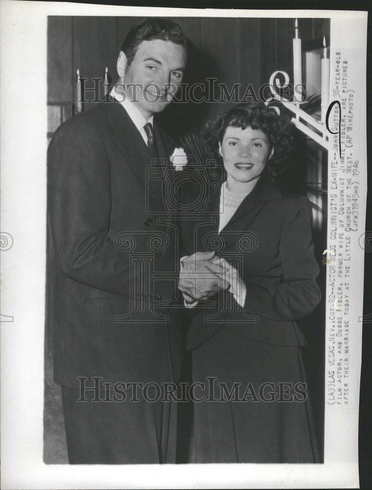 1957 Press Photo John Sutton Bobbe Filder marriage NV - Historic Images