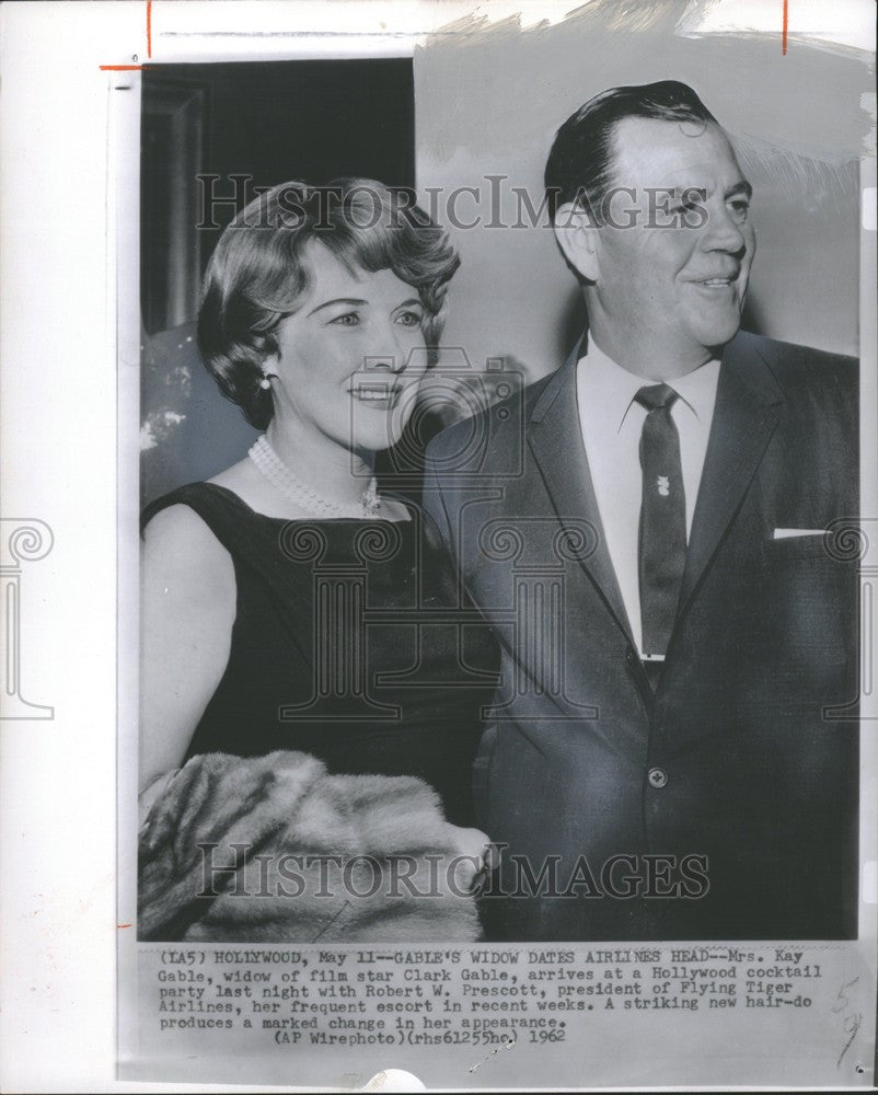 1962 Press Photo Mrs.Kay Gable - Historic Images