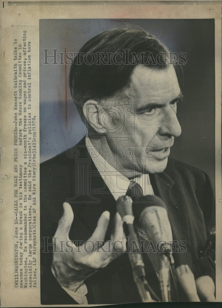 1970 Press Photo John Kenneth Galbraith economist price - Historic Images