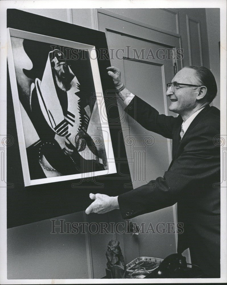 1960 Press Photo Leon Fram Marc Chagall Rabbi - Historic Images