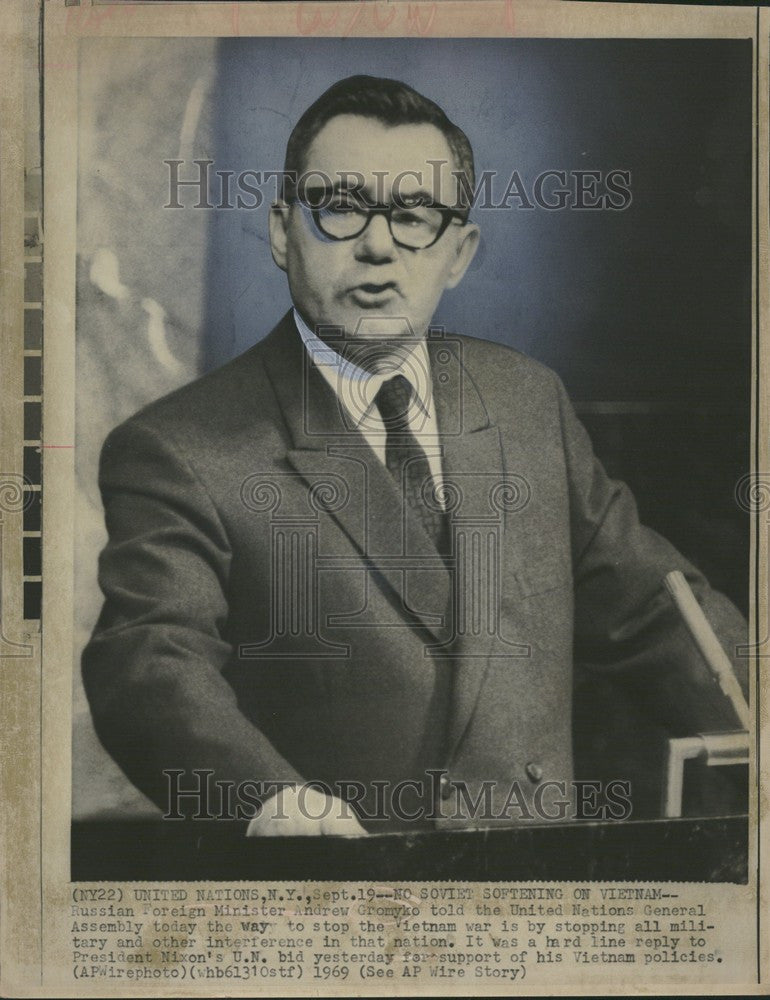 1969 Press Photo Russia Vietnam United Nations - Historic Images