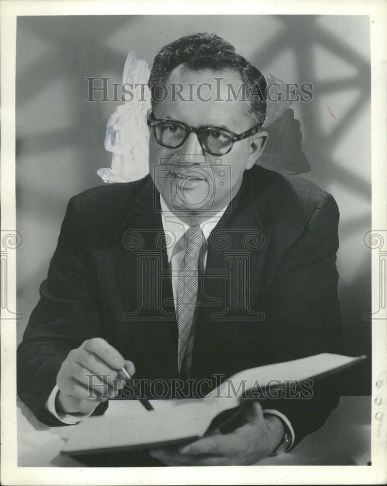 1955 Press Photo Dr. Bergan Evans Tv Host 50&#39;s ABC CBS - Historic Images