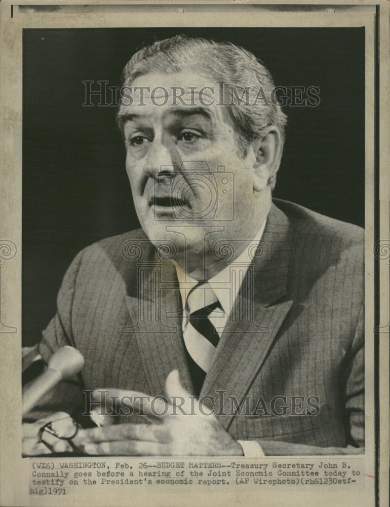 1971 Press Photo Treasury Secretary John B Connally - Historic Images