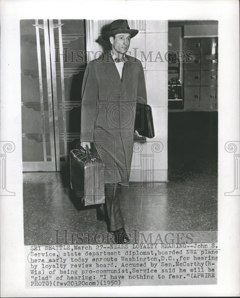 1950 Press Photo John S. Service Sen. McCarthy Hearing - Historic Images