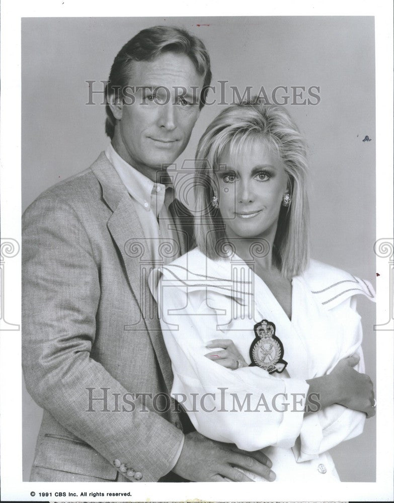 1991 Press Photo Ted Shackelford Joan Van Ark Knots - Historic Images