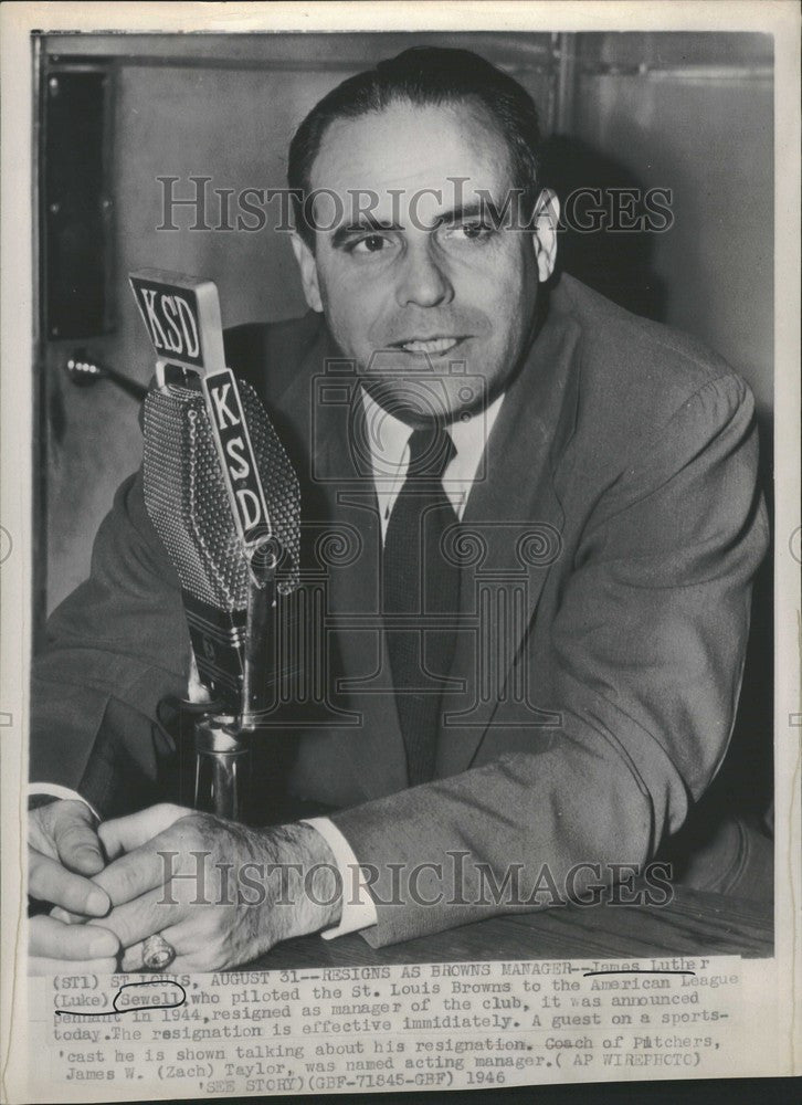 1946 Press Photo james luther sewell resigns manager - Historic Images