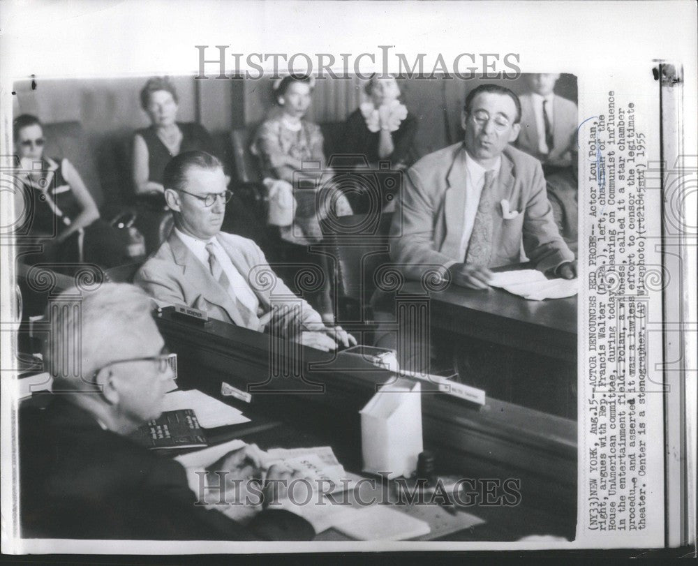 1955 Press Photo Lou Polan Francis Walter argues - Historic Images