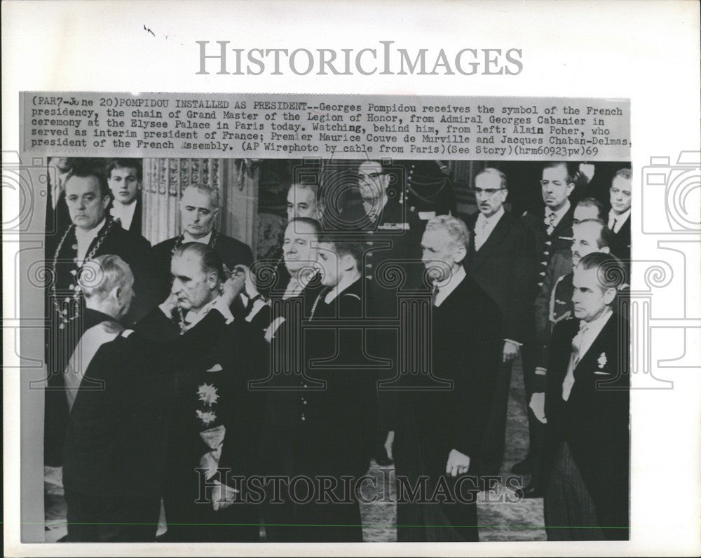 1969 Press Photo Georges Pompidou Jacques Chaban-Delmas - Historic Images