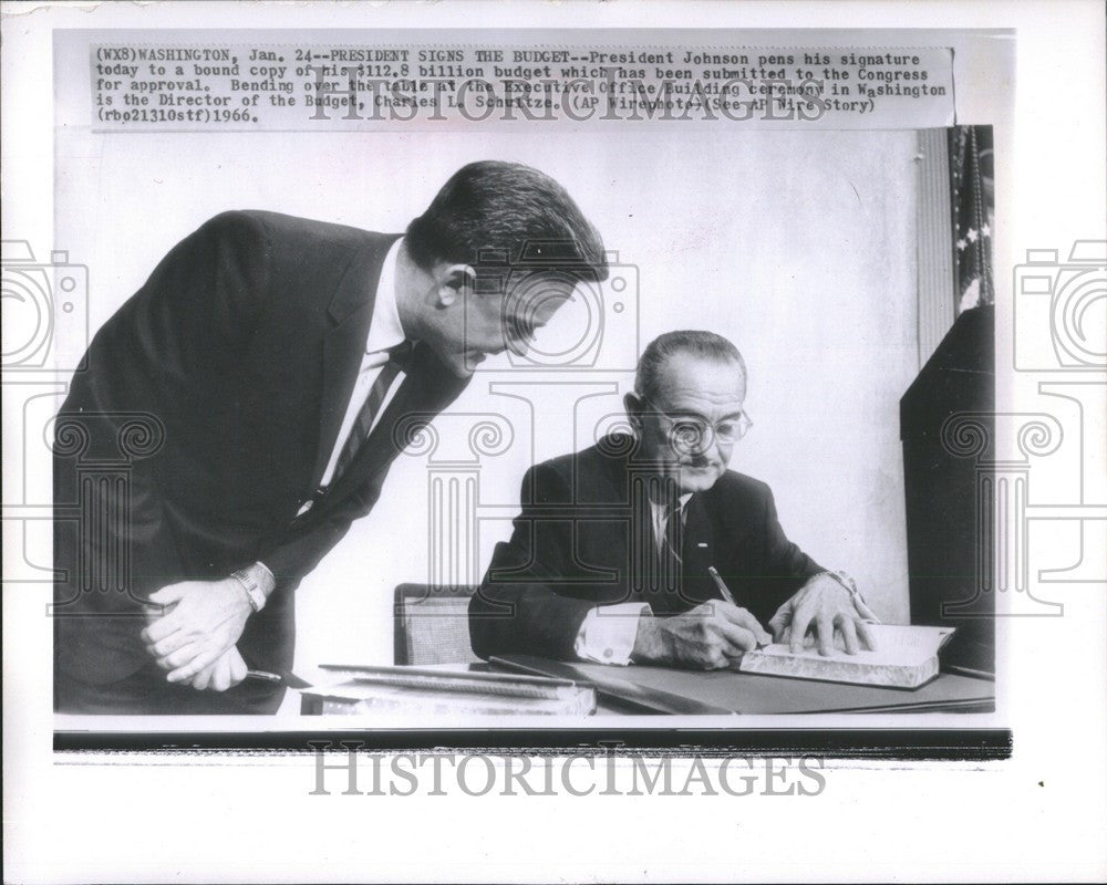 1966 Press Photo president johnson budget approval - Historic Images