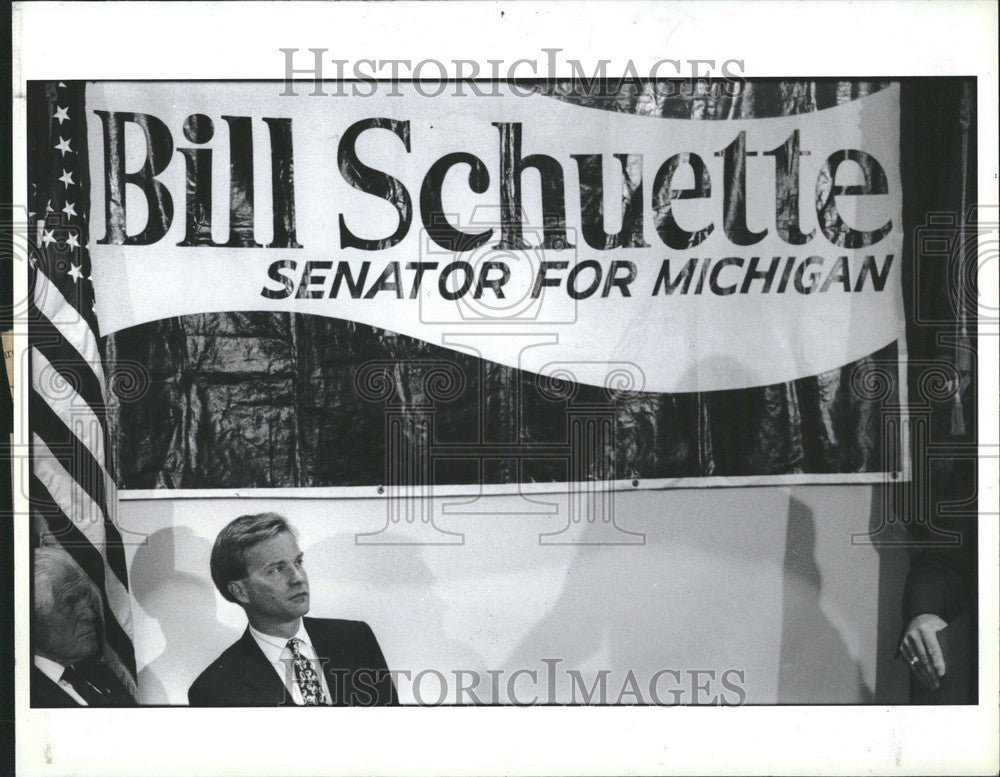 1990 Press Photo Bill Schuette Senator Michigan - Historic Images