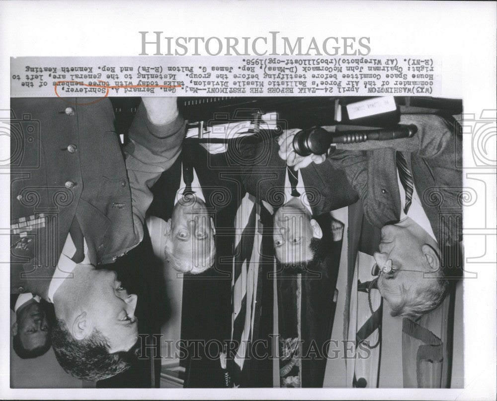 1958 Press Photo Bernard Schriever John McCormack - Historic Images