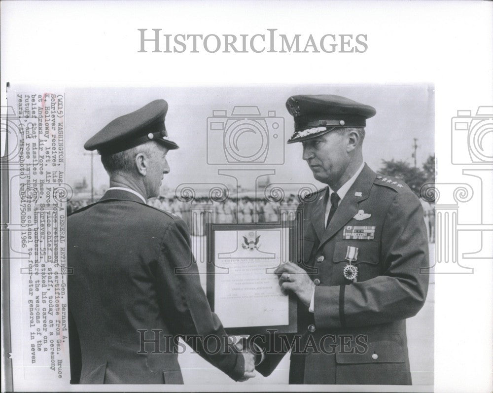 1966 Press Photo general bernard adolph schriever air - Historic Images