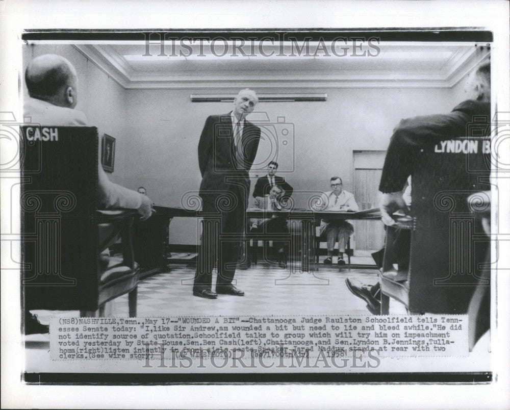 1958 Press Photo Chattanooga Judge Raulston Tennessee - Historic Images