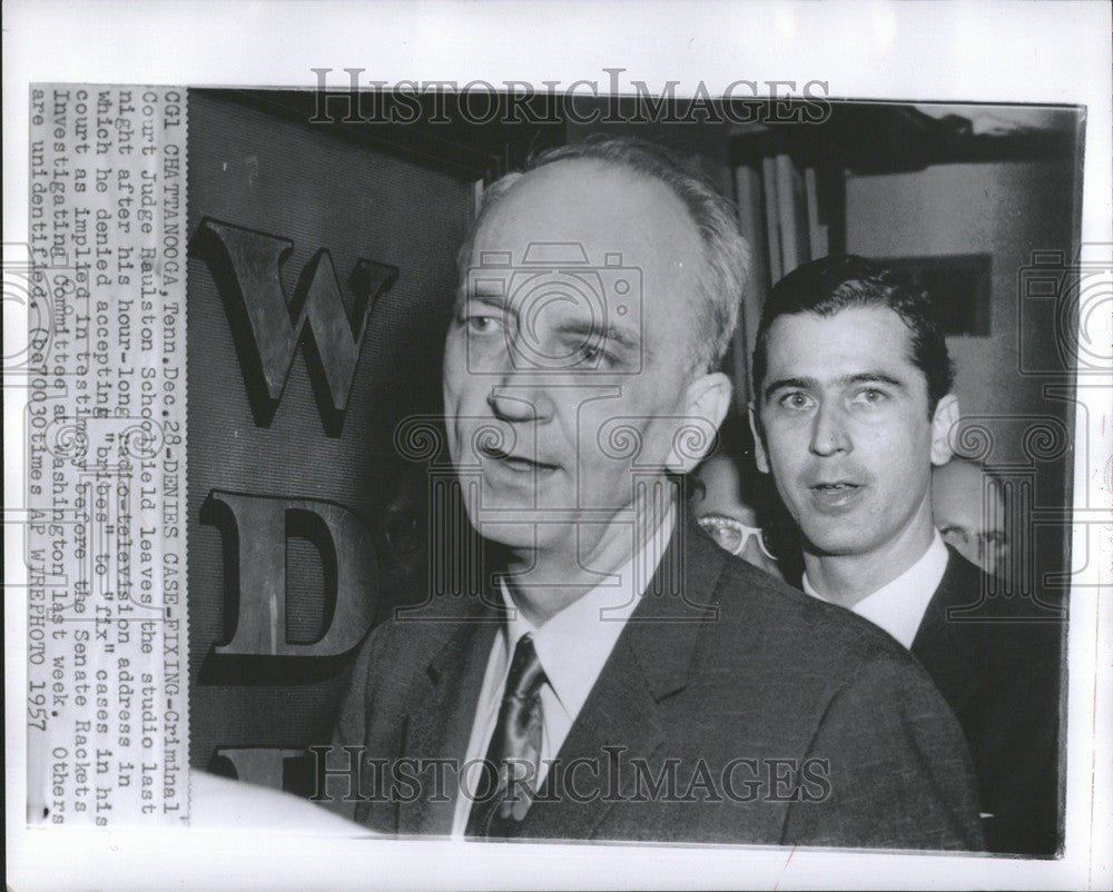 1957 Press Photo Judge Raulston Schoolfield bribery fix - Historic Images