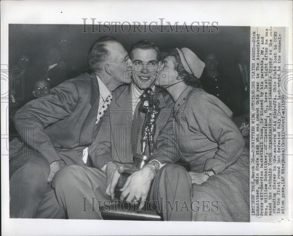 1950 Press Photo Dick Schnittker Ohio State wins Award - Historic Images