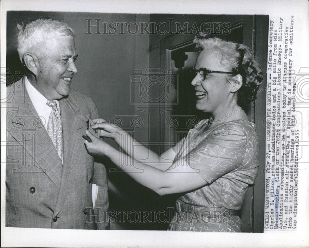 1955 Press Photo Charles E. Wilson Defense Secretary - Historic Images