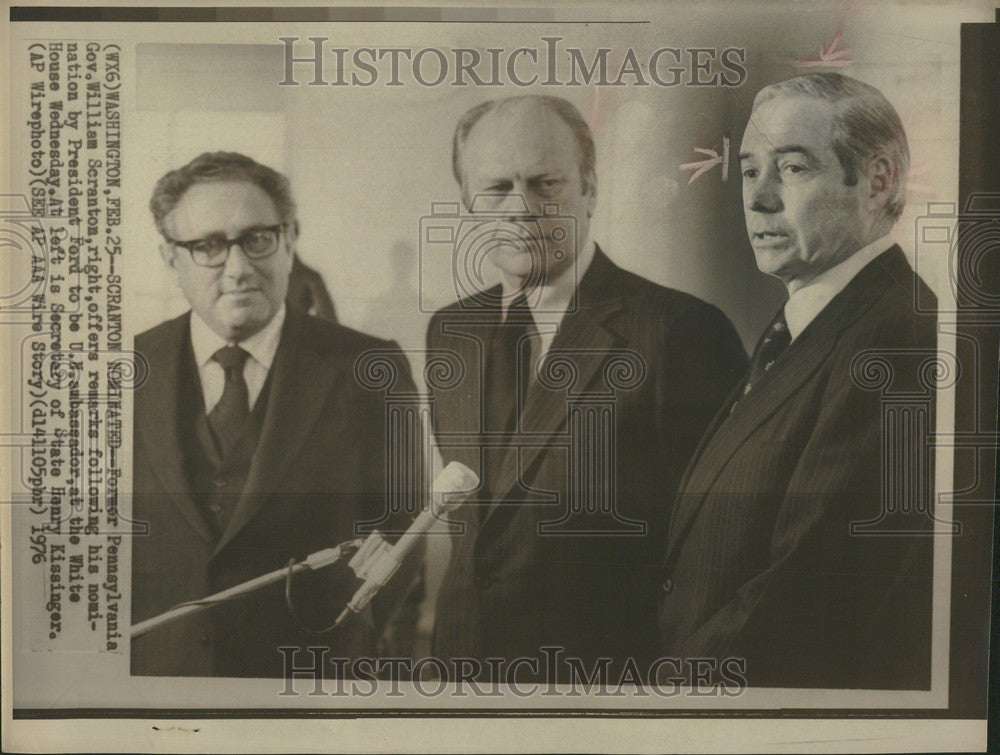 1976 Press Photo William Scranton US Ambassador Ford - Historic Images