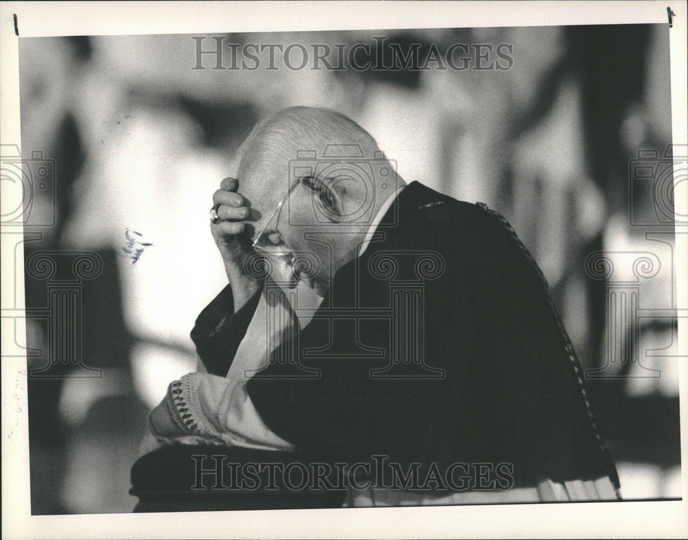 1988 Press Photo John Dearden Cardinal Detroit church - Historic Images