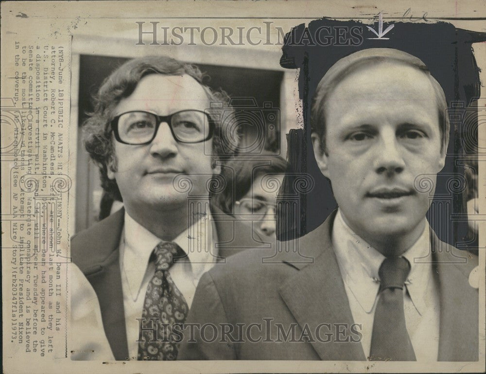 1974 Press Photo John W. Dean III Watergate scandal - Historic Images