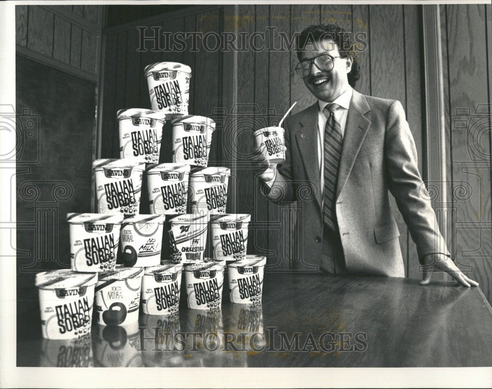 1989 Press Photo Lou DeCillis Savino Ice Sorbet - Historic Images