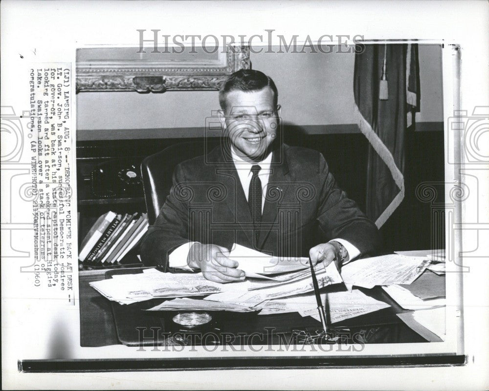 1960 Press Photo John Swainson Democratic governor - Historic Images