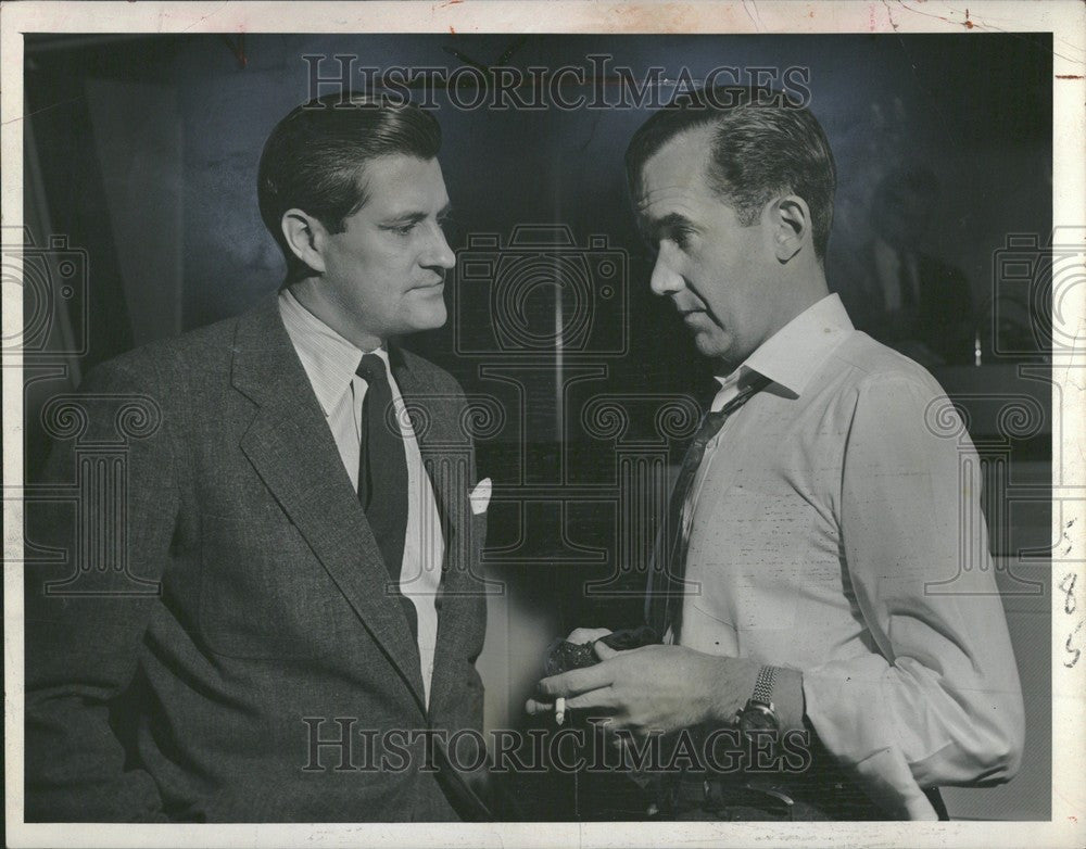 1955 Press Photo eric sevareid edward murrow cbs corp - Historic Images