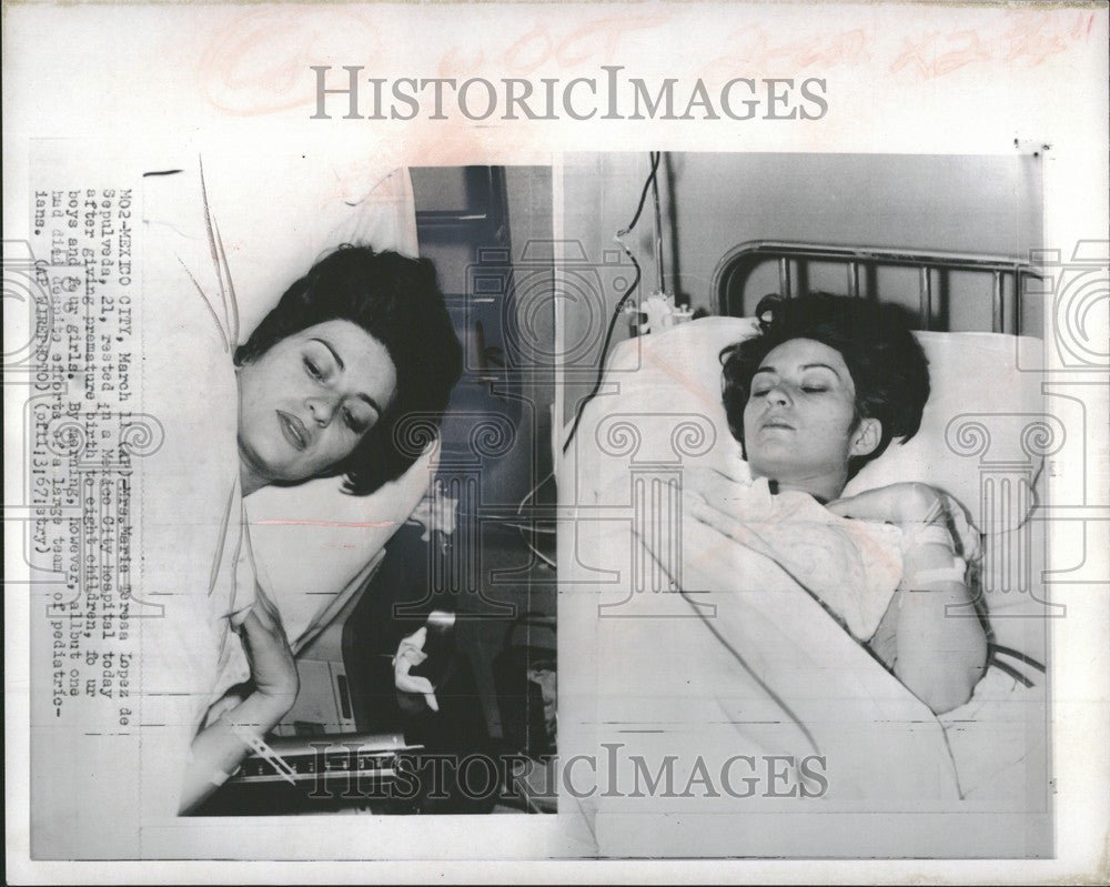 1967 Press Photo Marie De Sepulveda Eight Births Mexico - Historic Images