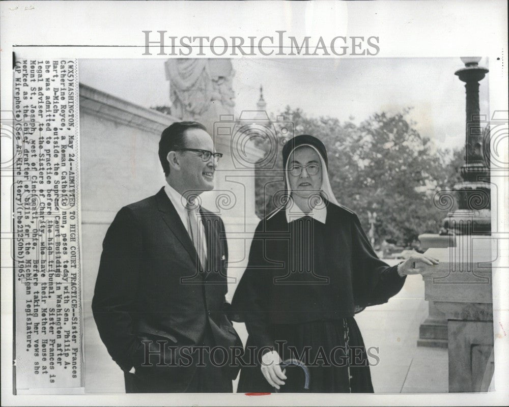 1965 Press Photo Frances Catherine Royce Philip A. Hart - Historic Images