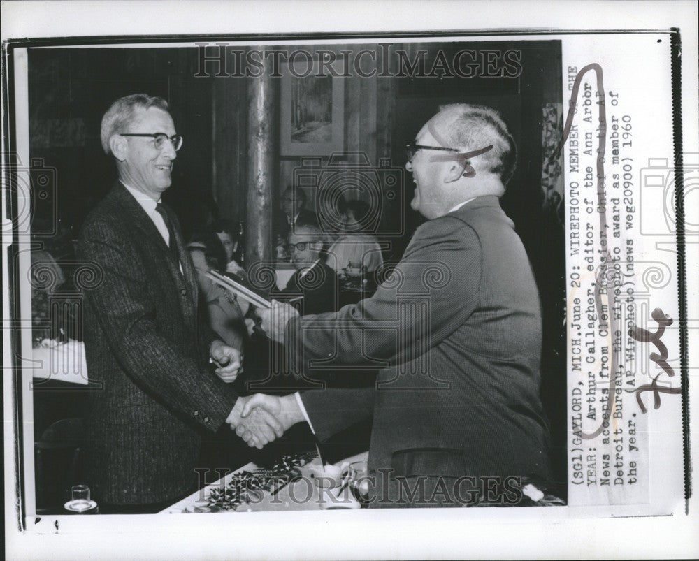 1960 Press Photo wirephoto member of the year arthur - Historic Images