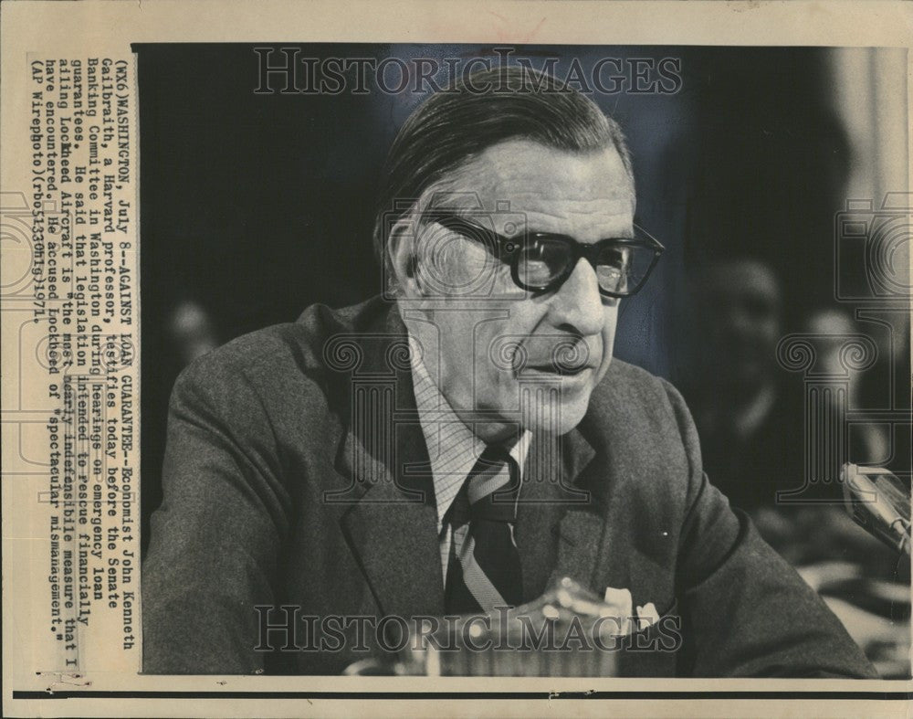 1971 Press Photo John Kenneth Gailbraith US economist - Historic Images