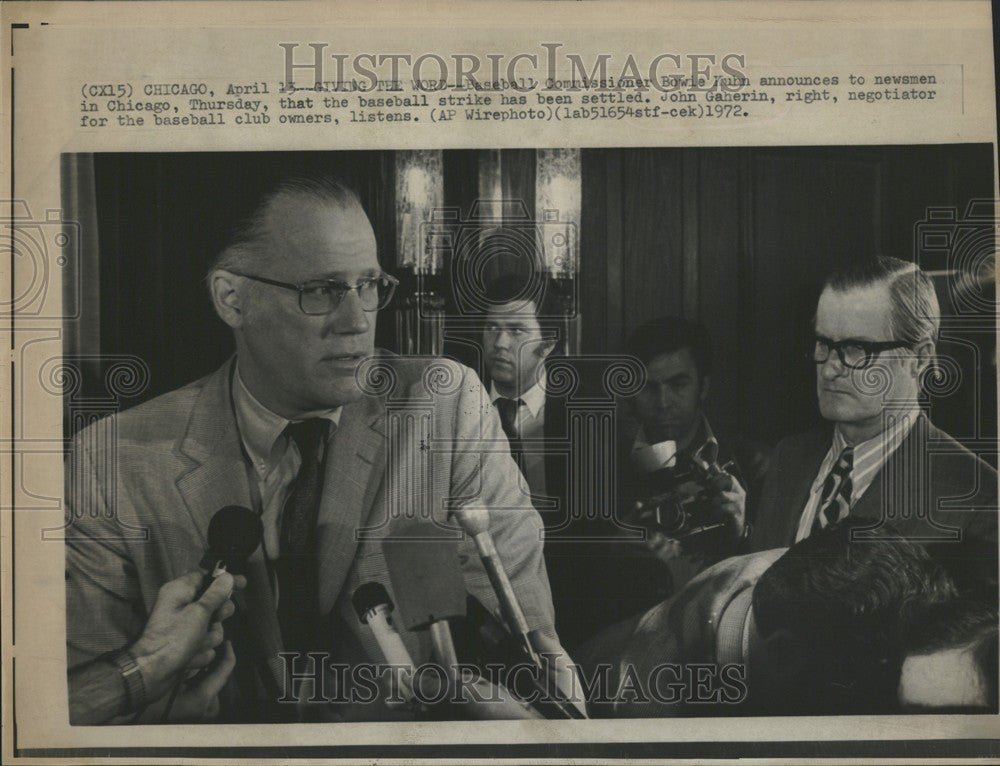 1972 Press Photo Bowie  Kahn  John Gaherin baseball - Historic Images