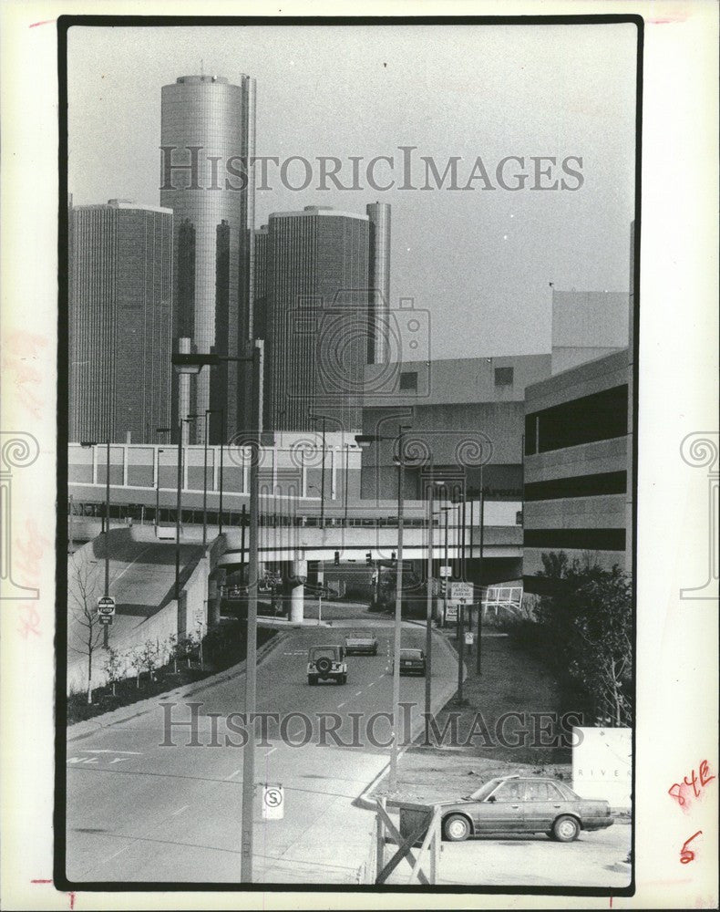 1984 Press Photo Jefferson Avenue Detroit Hugh Grannum - Historic Images