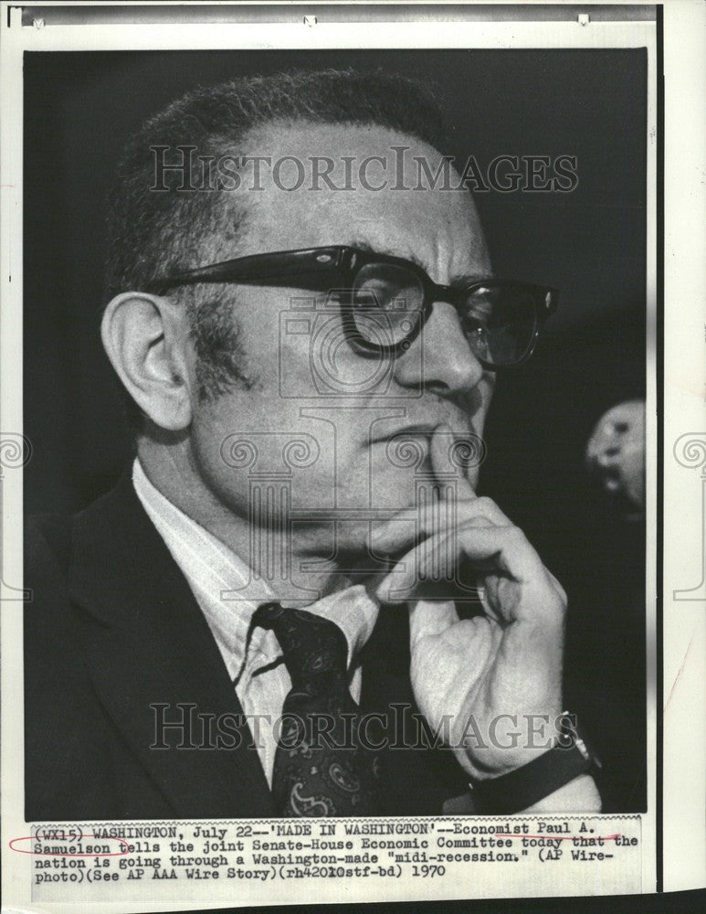 1970 Press Photo Economist Paul A. Samuelson Recession - Historic Images