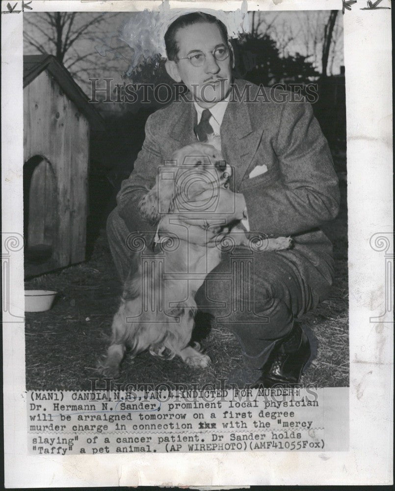 1950 Press Photo Dr. Hermann N. Sander Murder Cancer Pt - Historic Images