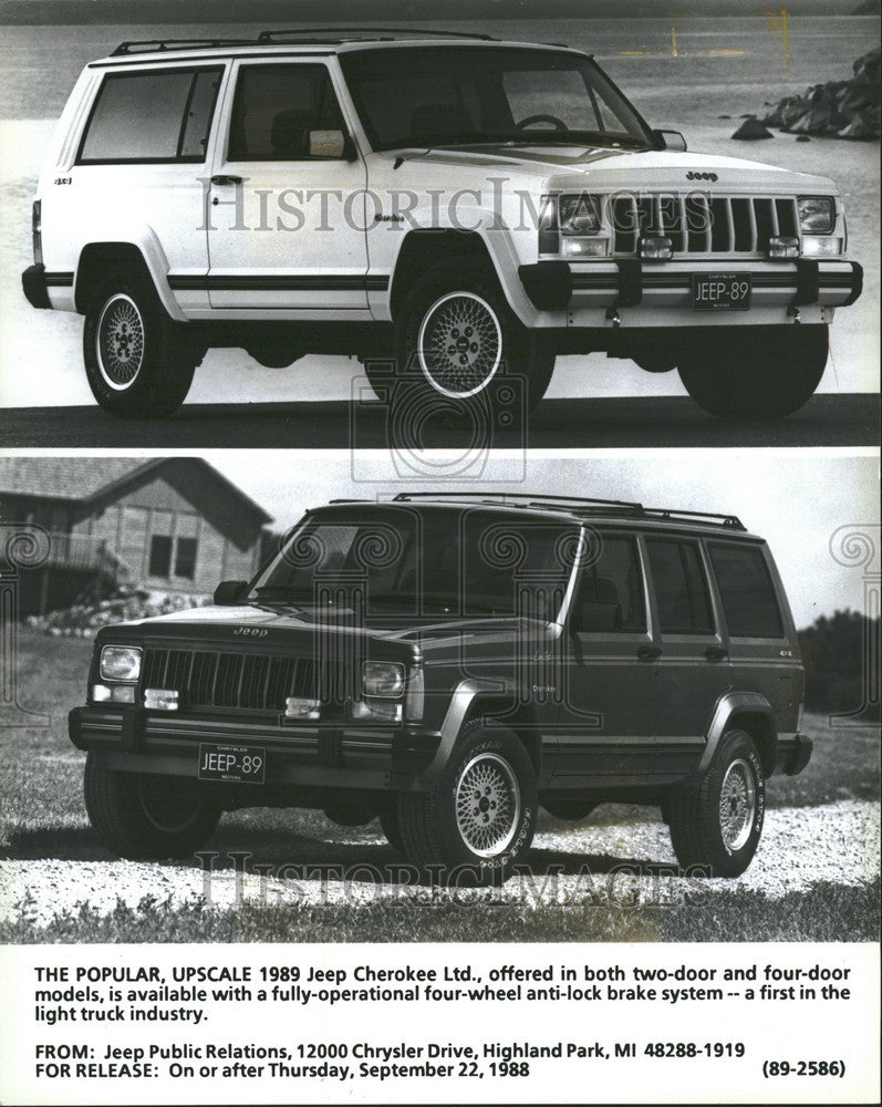 1990 Press Photo jeep cherokee anti lock brake system - Historic Images